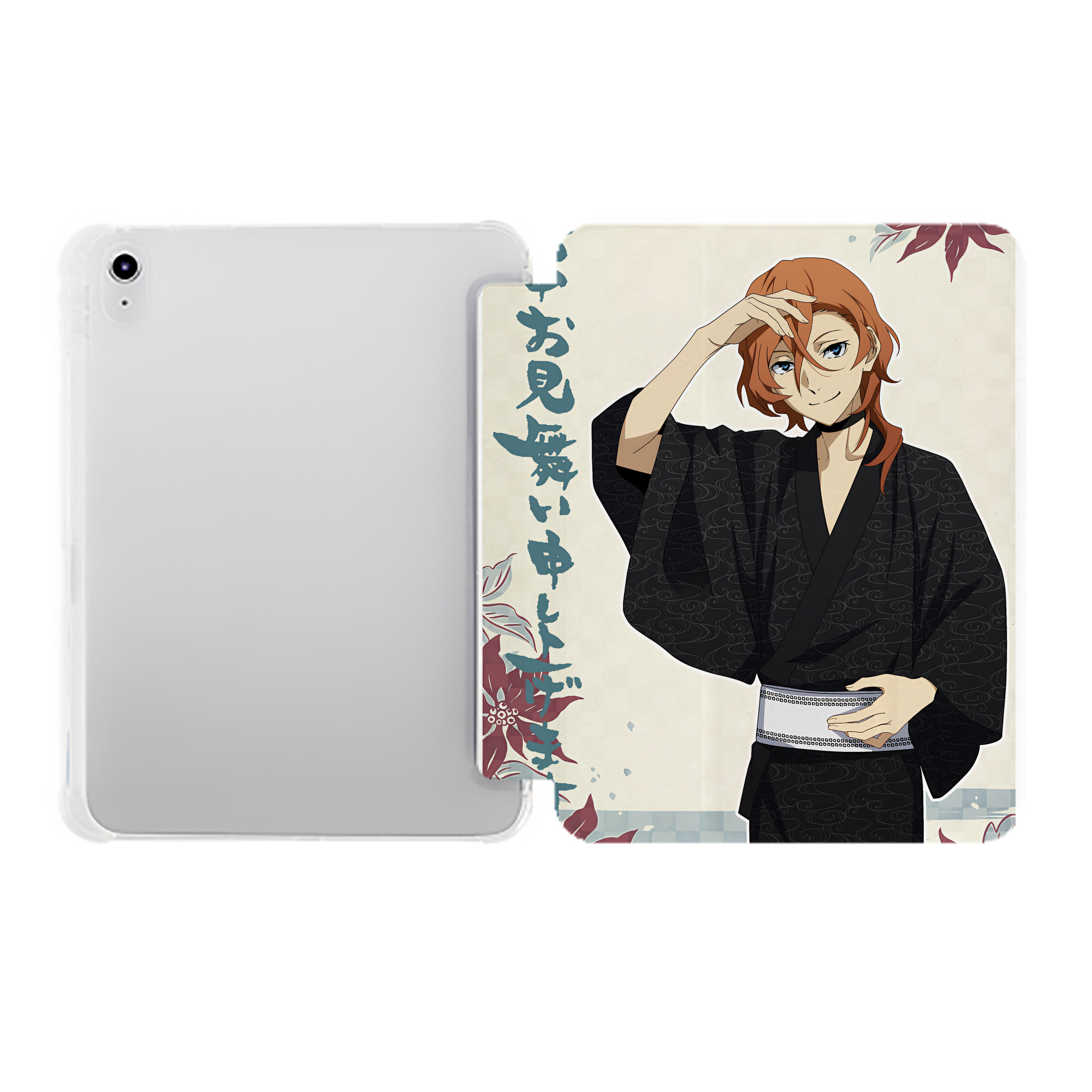 （画像用） 文豪ストレイドッグス Bungo Stray Dogs IPad ケース ペン収納付き 三つ折りスタンド PUレザー×シリコン 対応機種9.5/10.5/10.9インチ